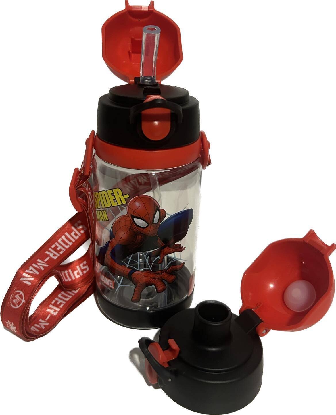 Bouteille de transport avec deux types de couvercle