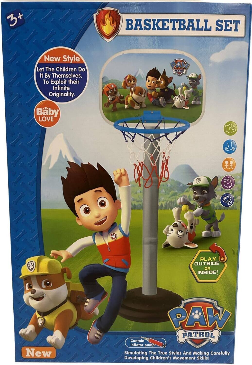 Ensemble de panier basket avec un ballons