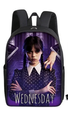Sac à dos Mercredi Addams avec sac bandoulière et étuit a crayon- Wednesday