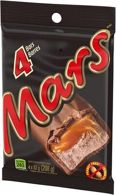 MARS, 4 Barre de chocolat 208g