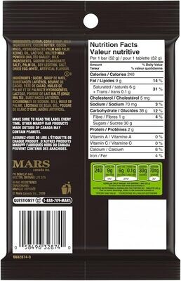 MARS, 4 Barre de chocolat 208g