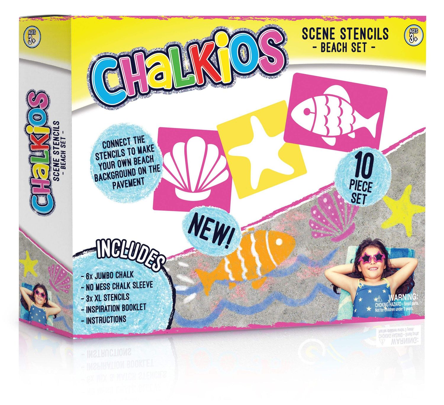 Ensemble de pochoirs et de craies géantes