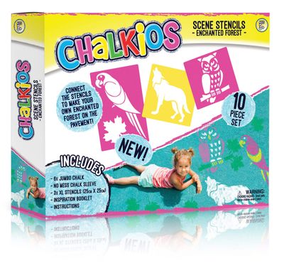 Ensemble de pochoirs et de craies géantes