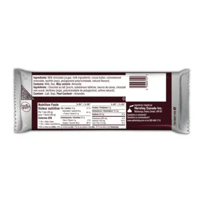 Barre de chocolat au lait crémeux HERSHEY’S (Lot de 4 Barres)