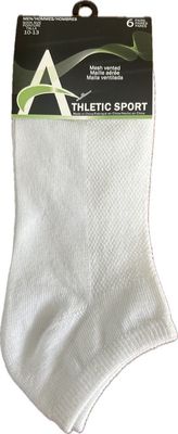 Bas court Grandeur 10 à 13, 6 Paires- Blanc