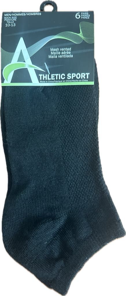 Bas court Grandeur 10 à 13, 6 Paires- Noir