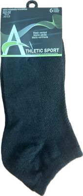 Bas court Grandeur 10 à 13, 6 Paires- Noir