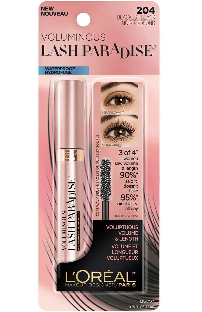 L'Oréal Paris Mascara, Volumeux Cils Paradise noir profond waterproof #204
