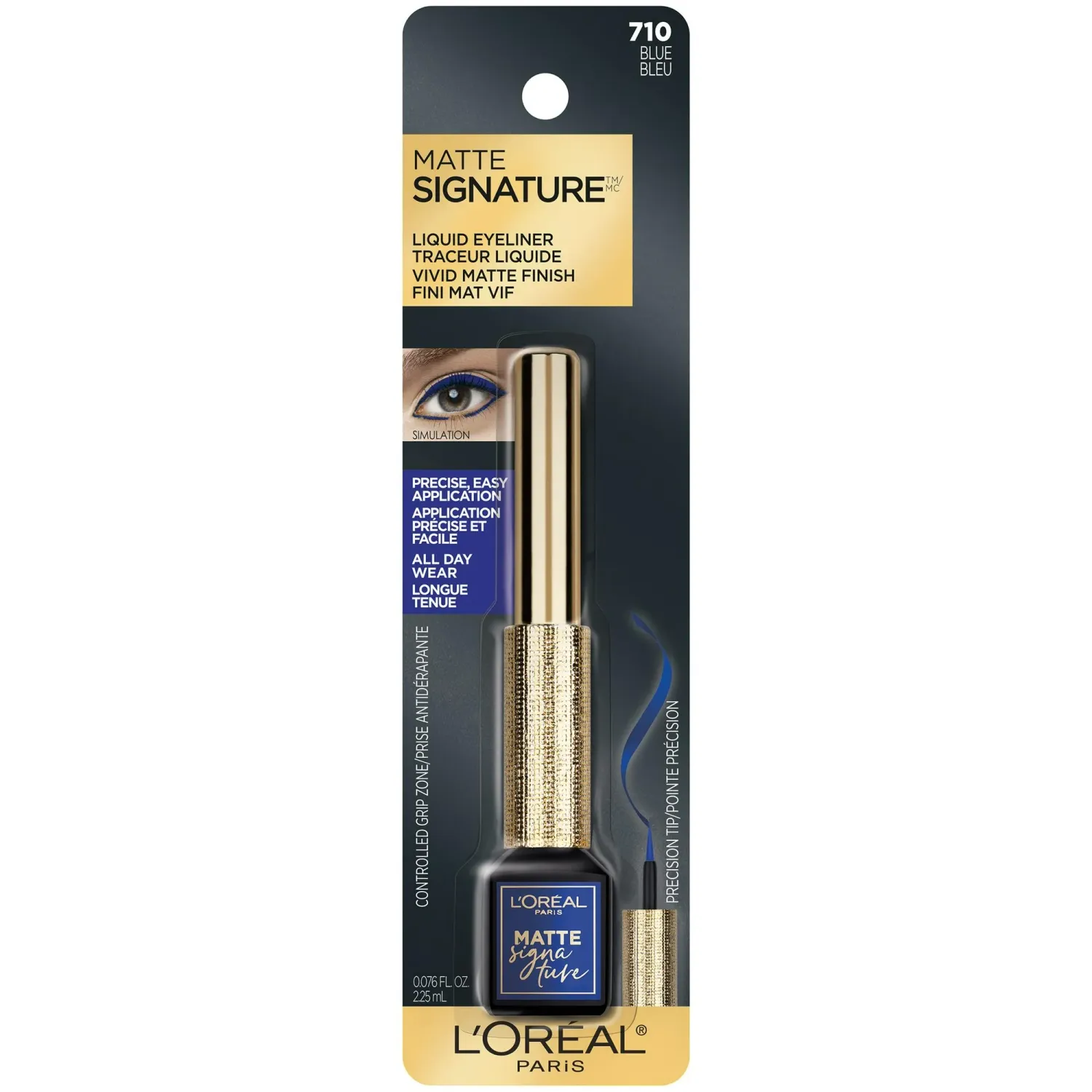 Mat Signature eye-liner liquide trempage finition mate vive Bleu #710
