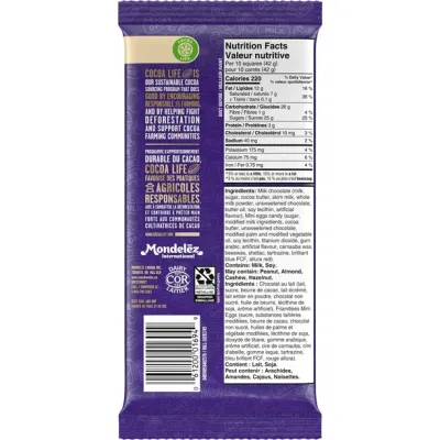 Barre de Chocolat Cadbury Dairy Milk, Mini Eggs 200 g