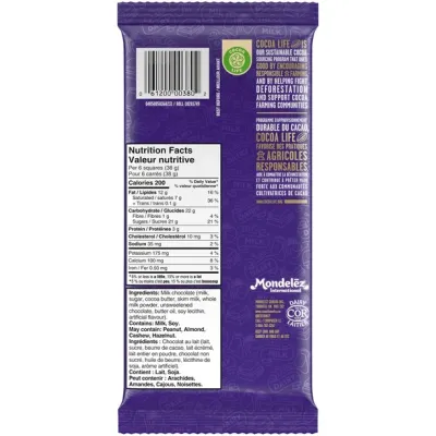 Barre de Chocolat Cadbury Dairy Milk Chocolat au lait