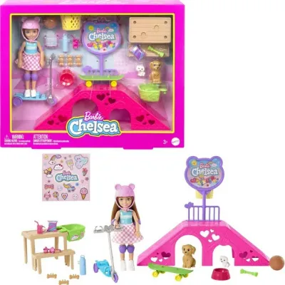 Barbie-Coffret Chelsea, coffret skate-park avec poupée et accessoires