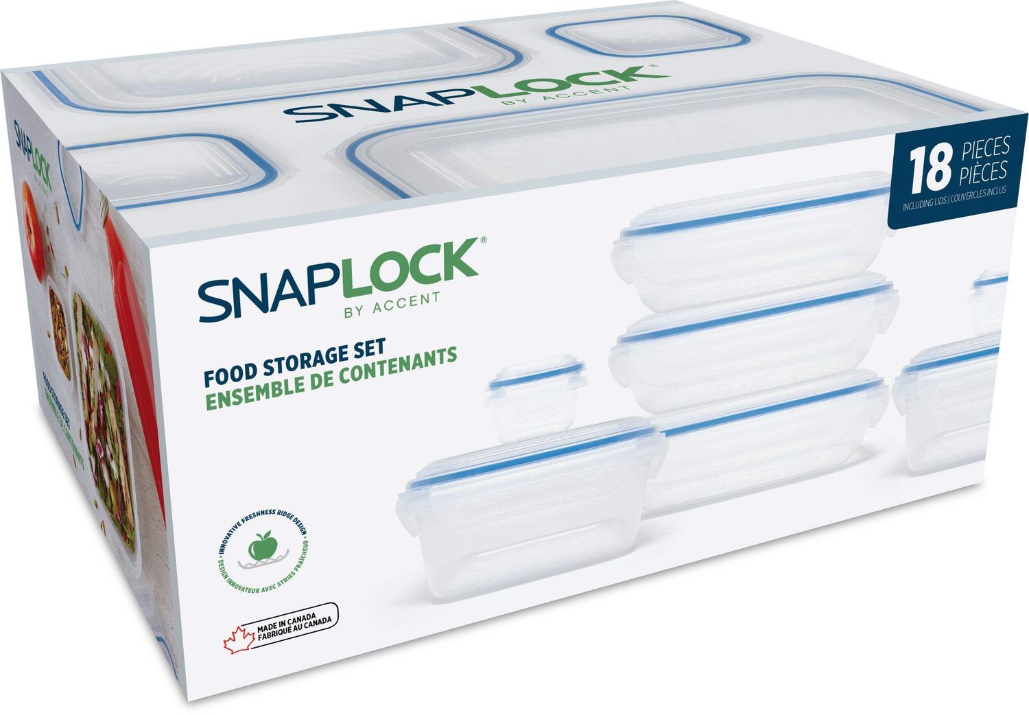 Plat de plastique Snaplock 18 Pièces