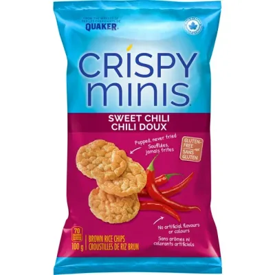 Quaker Crispy Minis Croustilles de riz brun Saveur Chili doux 100g