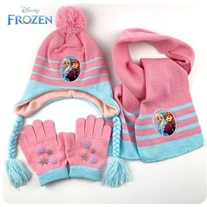 Trio tuque, mitaine et foulard- Reine des neiges- Rose