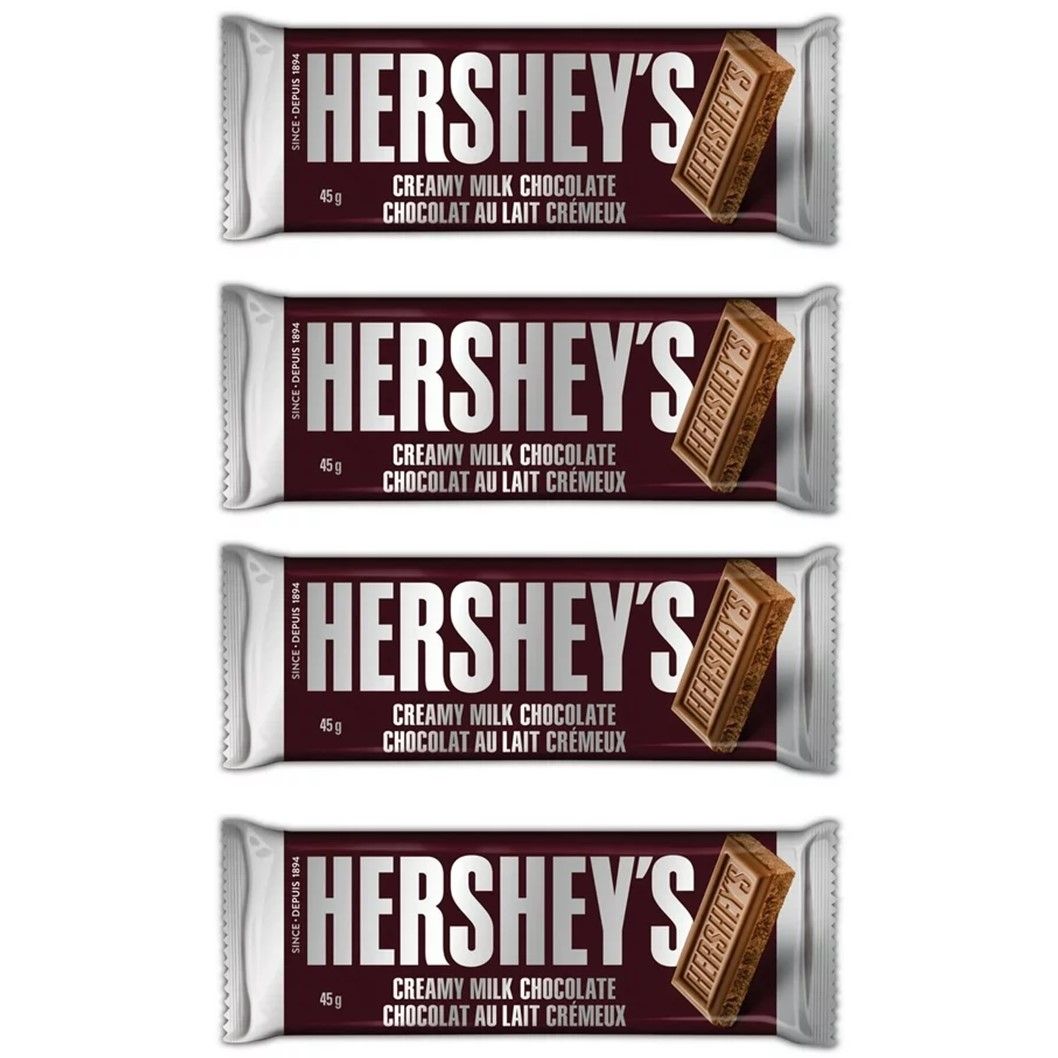 Barre de chocolat au lait crémeux HERSHEY’S (Lot de 4 Barres)