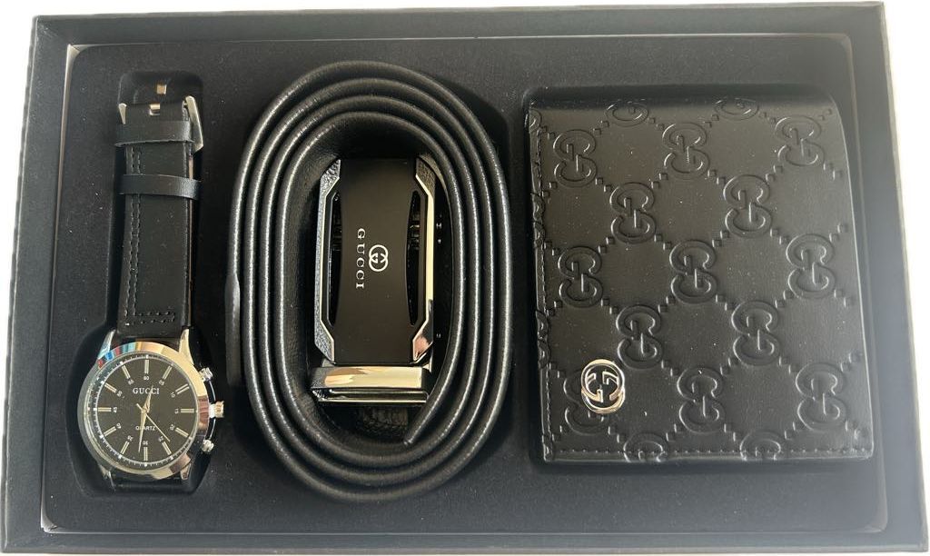 Ensemble ceinture, montre et porte feuille