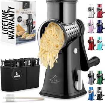 Râpe à fromage rotative à 5 lames- Noir