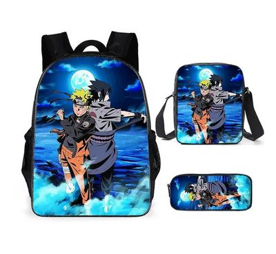Sac à dos Naruto avec sac bandoulière et étuit a crayon