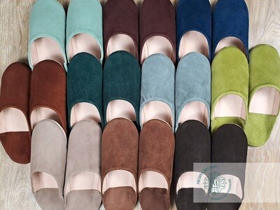 Moroccan Suede Babouche Slippers For Women