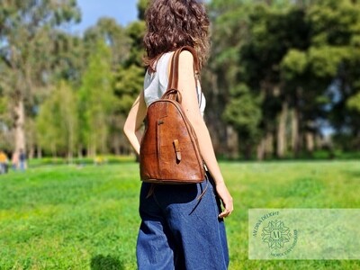 Handmade Small Leather Bakcpack For Women