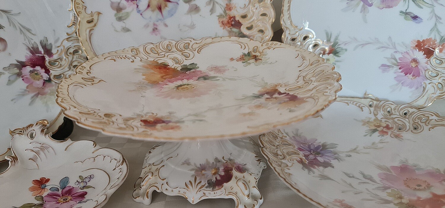 Antique  Nymphenburg 19th C Dessert service - Hand Painted