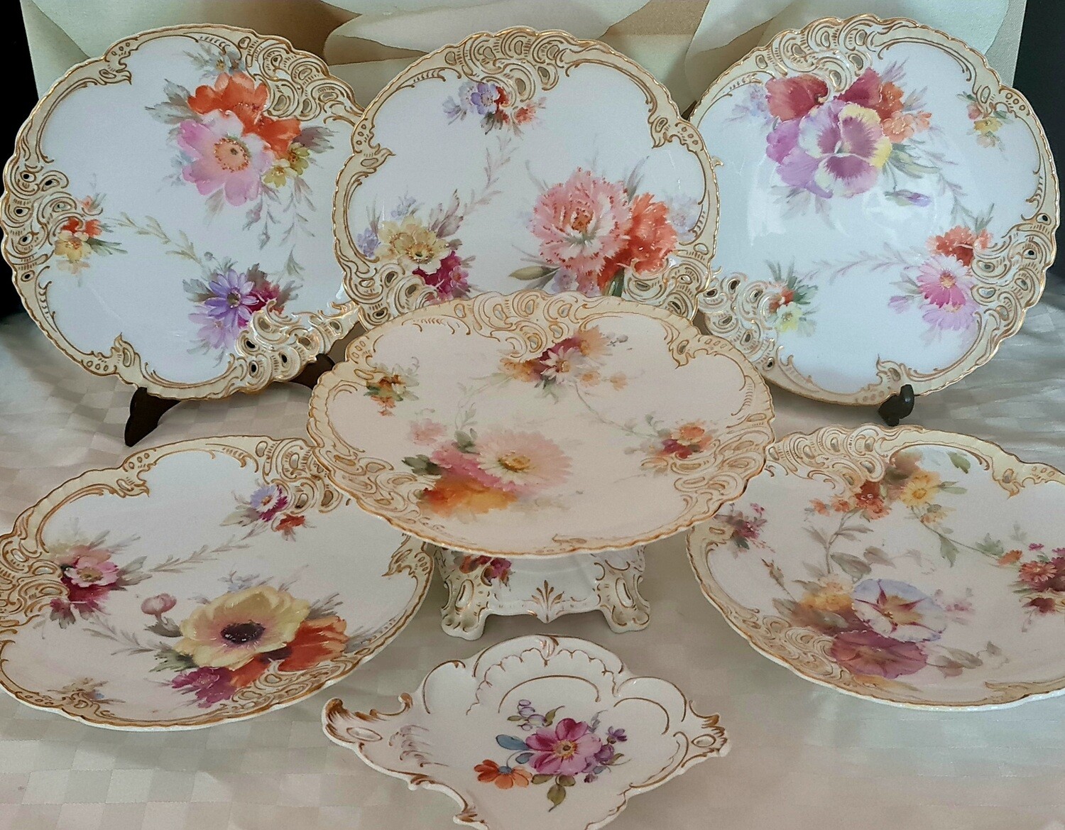 Antique  Nymphenburg 19th C Dessert service - Hand Painted