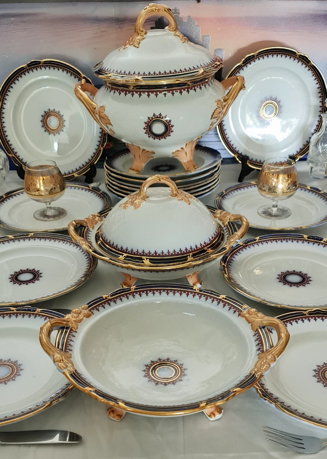 Antique English Ashworth dinner service