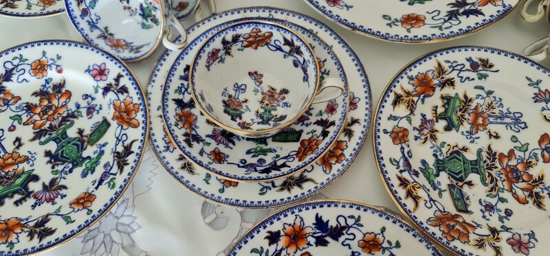 Antique Francis Morley 'Casket Japan' English Tea & Cake Set, c.1850