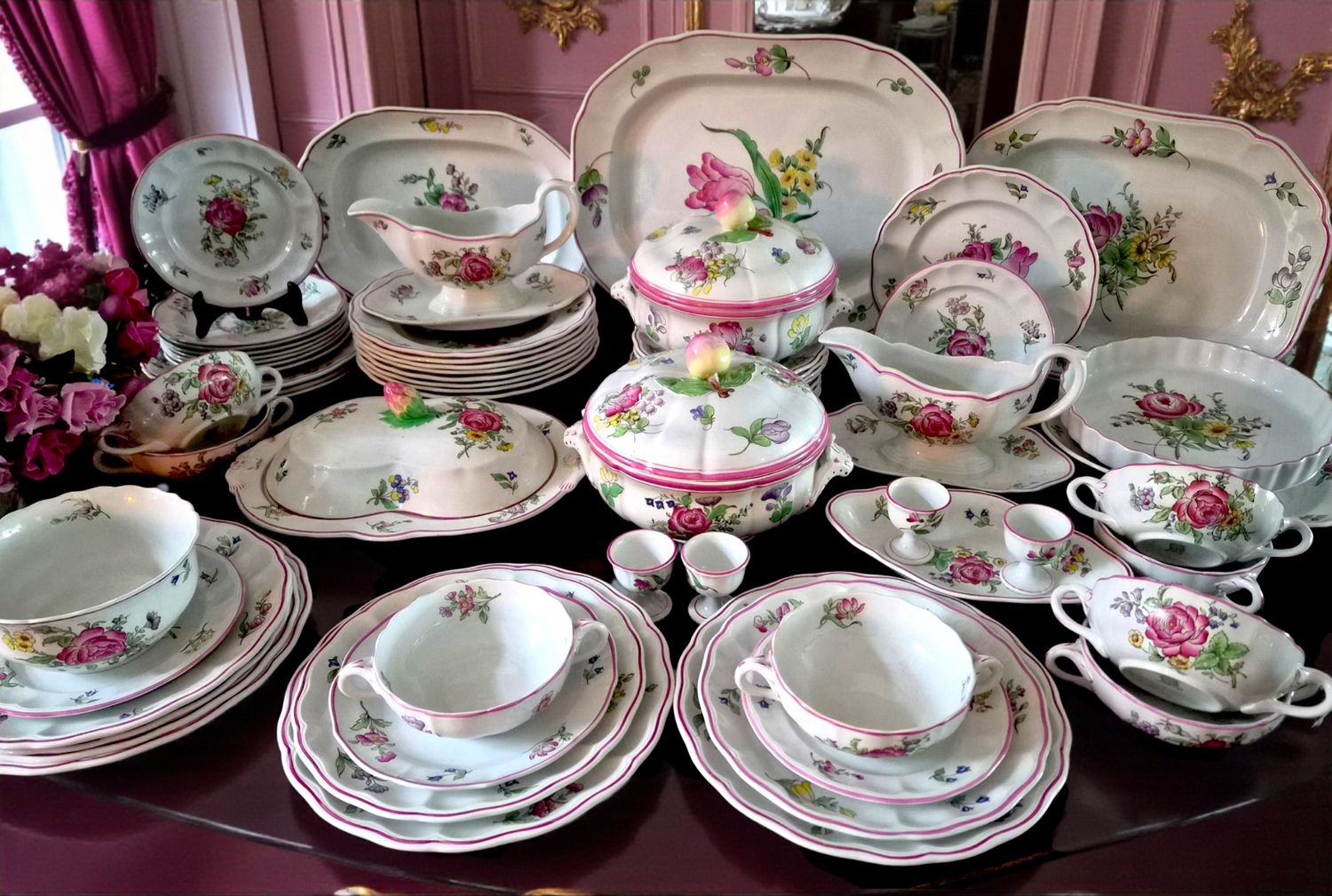Copeland Spode Marlborough Sprays &amp; Luneville Dinner Service – Imperialware, England (c. 1915)