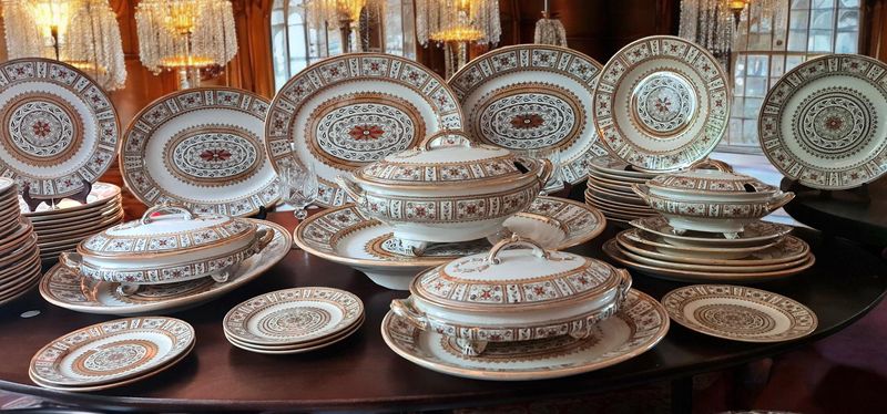 Antique Gildea &amp; Walker 'Star' Pattern Dinner Service | Victorian English Ironstone Transferware c.1881-1885