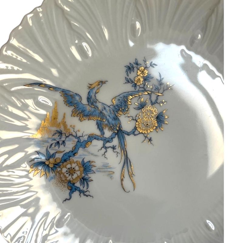 Antique Limoges Bird Plates, Set of 10, French Porcelain, Hand-Painted