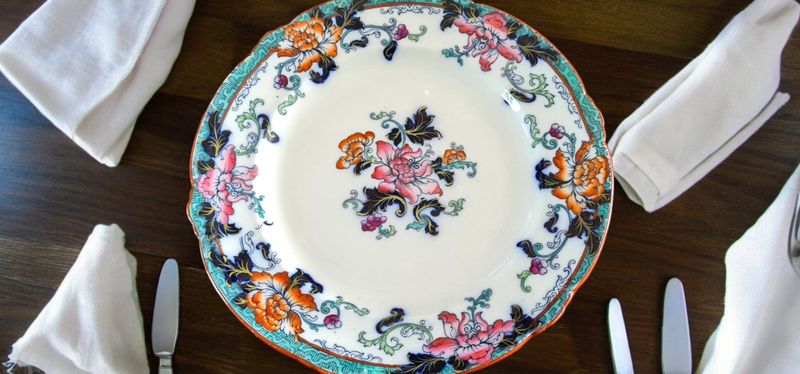 Antique English T.C. Brown-Westhead, Moore &amp; Co Set of 8 Imari Style Dinner Plates, 1862