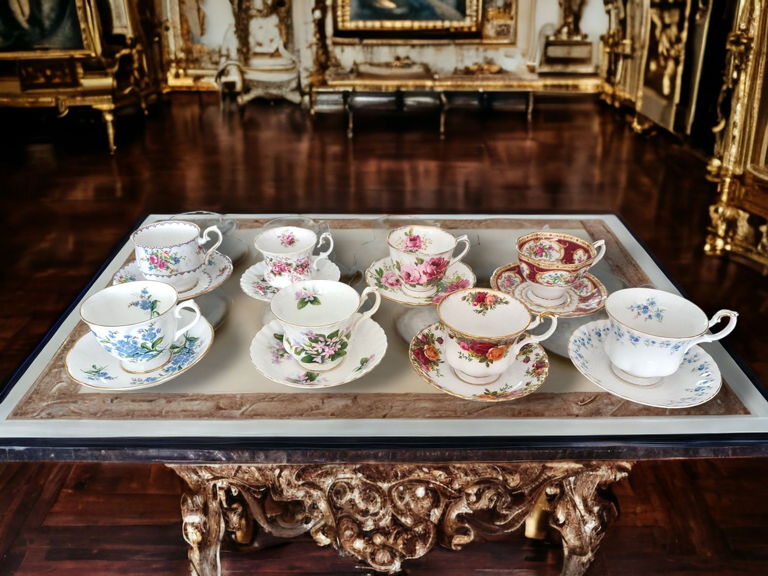 Royal Albert Vintage Collection of 8 Cups and Saucers