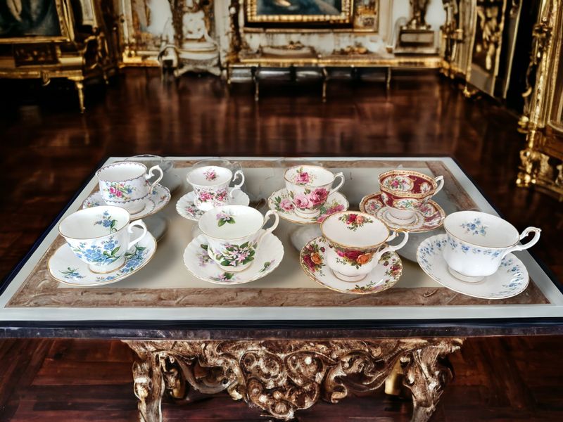 Royal Albert Vintage Collection of 8 Cups and Saucers
