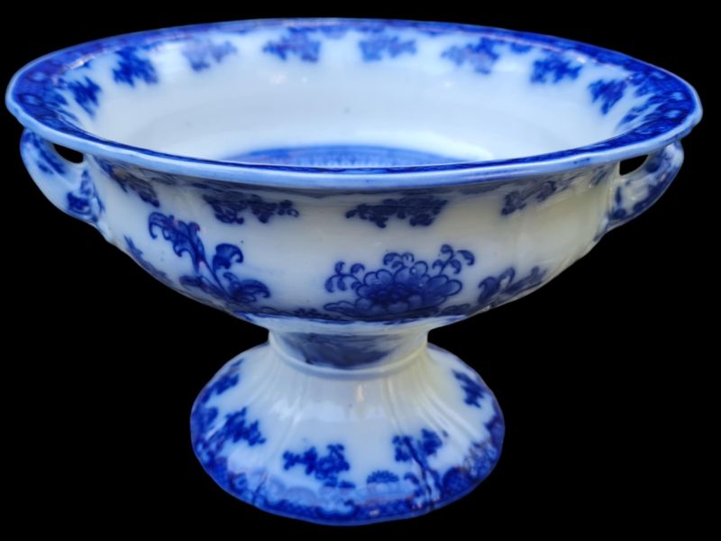 Antique Wedgwood 'Chusan' Flow Blue Dinner Set for 12, c.1860