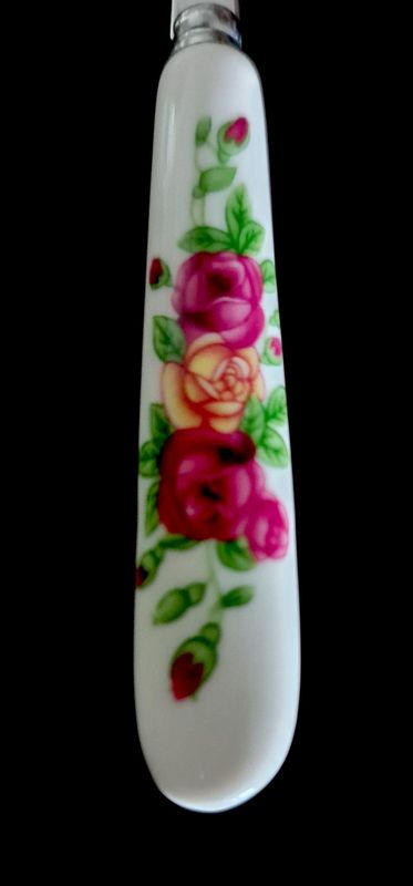 Vintage Porcelain Handle Cutlery Set – Old Country Roses Style, 36-Piece