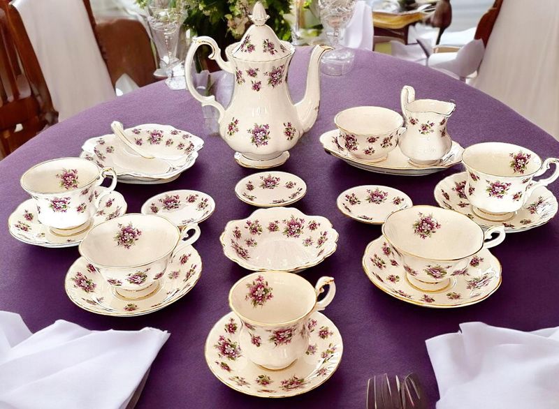 Royal Albert "Sweet Violets" Tea or Coffee Set, English Bone China