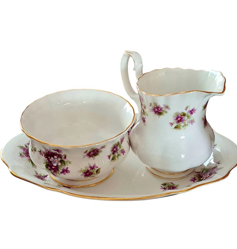 Royal Albert "Sweet Violets" Tea or Coffee Set, English Bone China