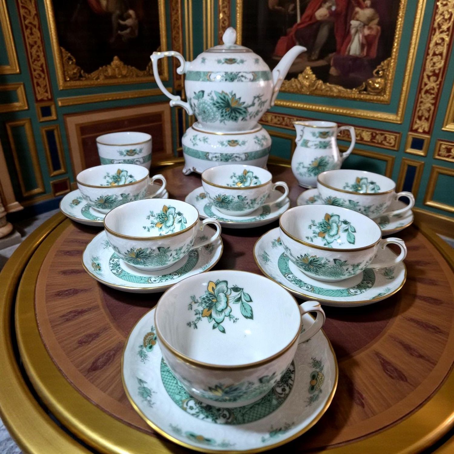 Schumann Arzberg Bavarian Tea Set, Chinoiserie Decor, Gold Trim