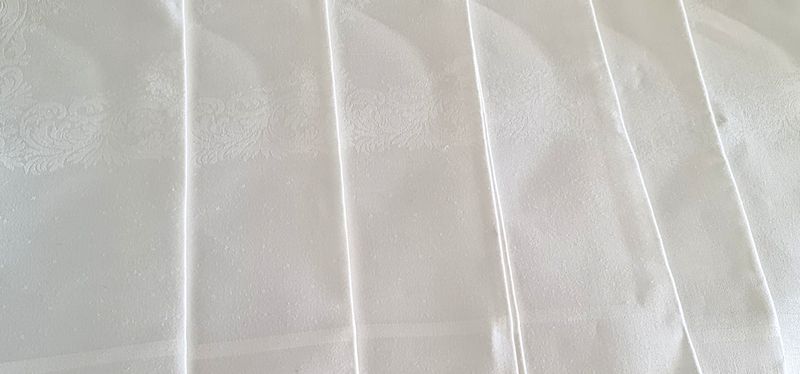 Antique French Damask Napkins, Woven Scrolls, Set of 6