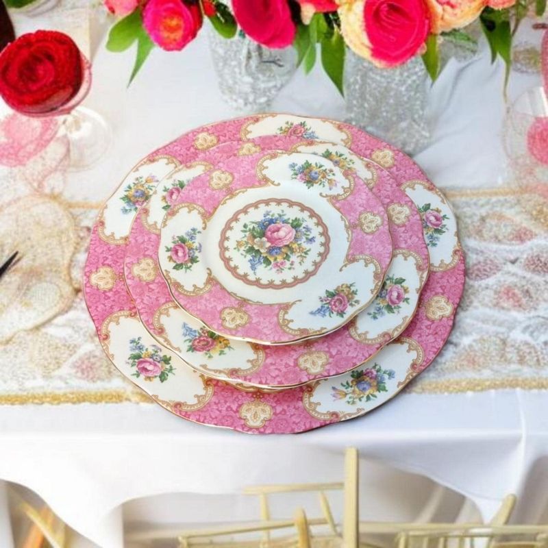 Royal Albert Lady Carlyle Dinner Set – Pink Floral Bone China, Vintage English Tableware