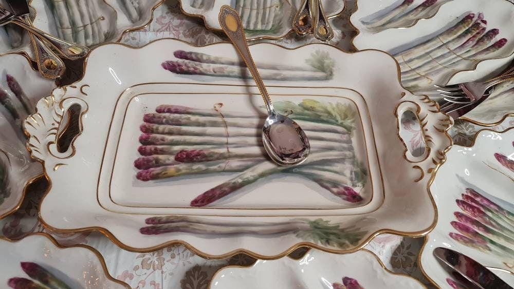 Antique Limoges French Dinner Set, Hand-Painted &amp; Artist Signed