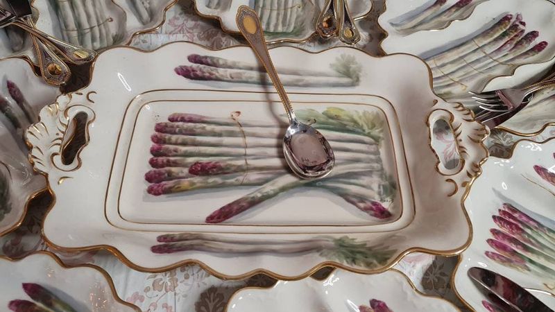 Antique Limoges French Dinner Set, Hand-Painted &amp; Artist Signed