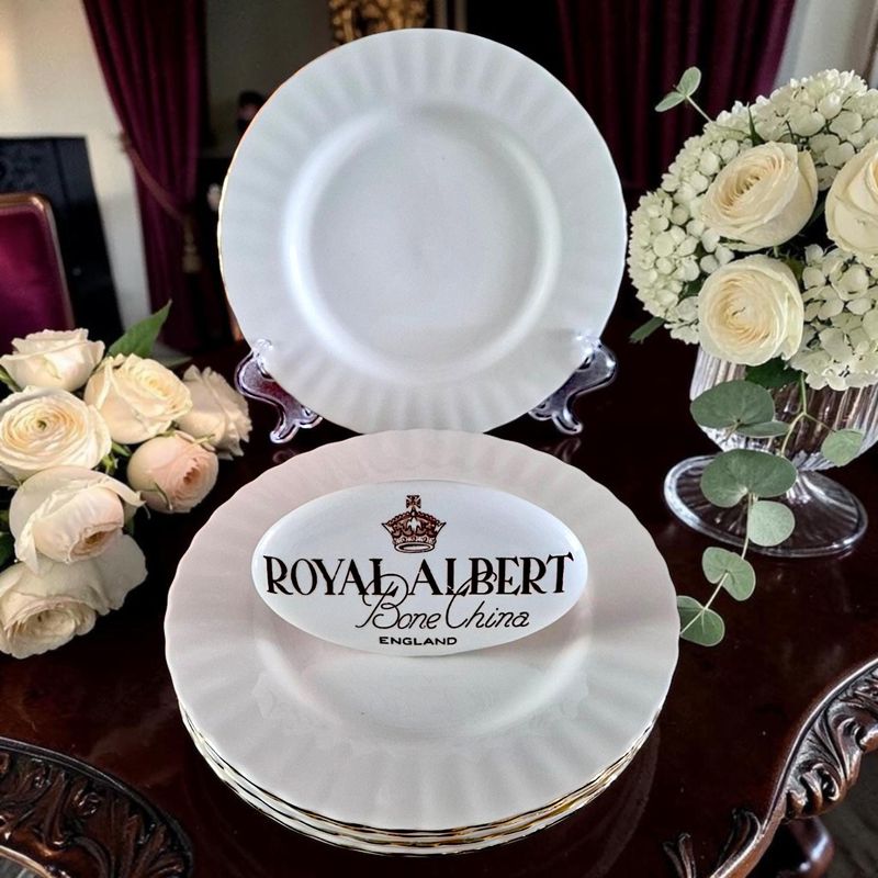 Royal Albert "Val D'or" Dessert Plates, English Bone China, Set of 6
