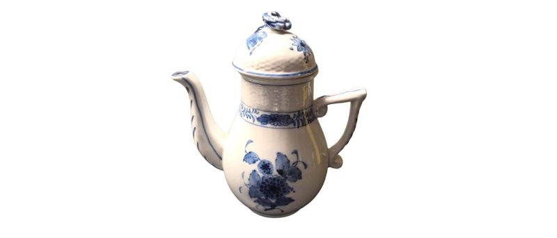 Herend-Style Blue Espresso Set – Hand-Painted Porcelain Coffee Set