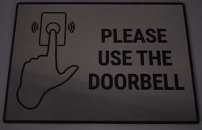 Sign "Doorbell" with various colour options