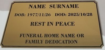 Sign "Memorial Plaque"