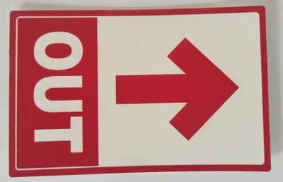 Sign "Out" with various colour and size options