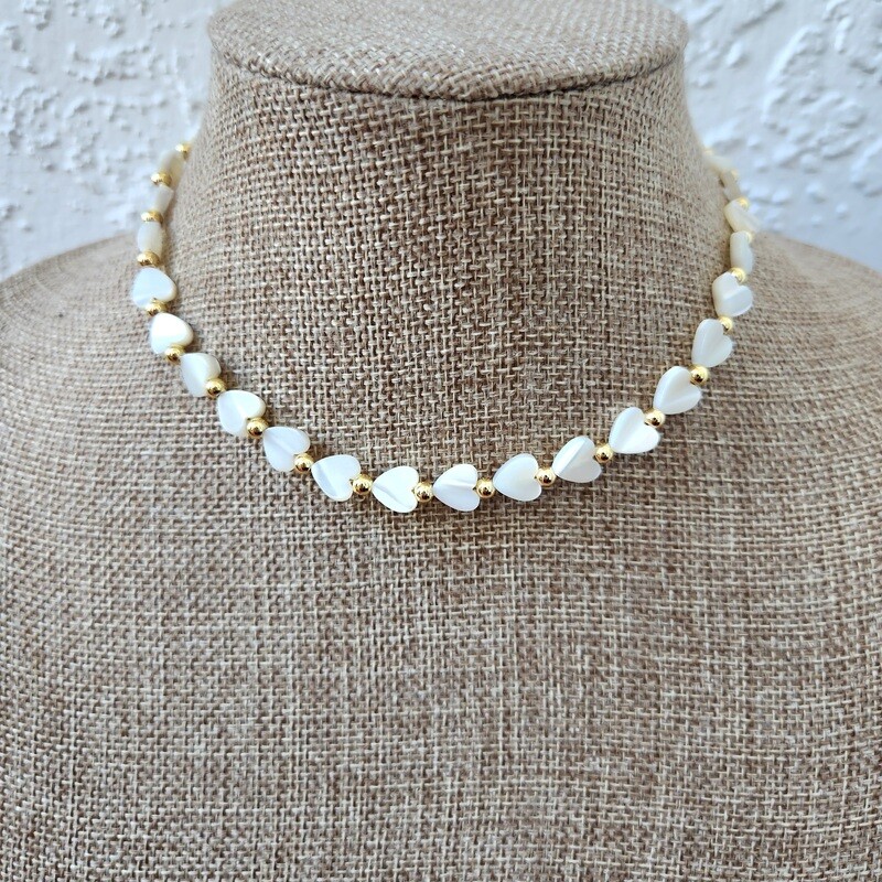 Mother of Pearl Heart Choker.